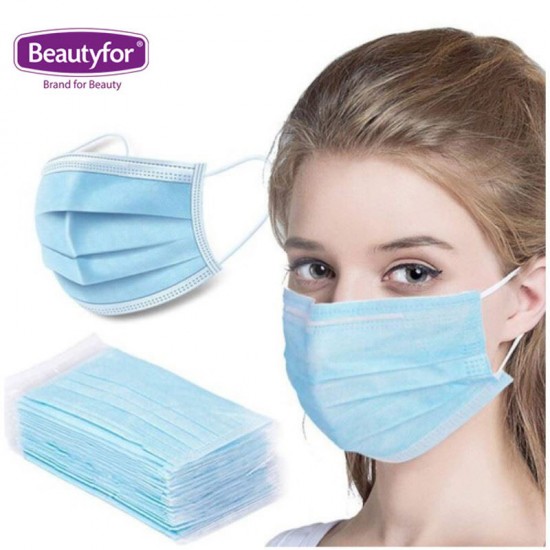 Disposable 3-layer medical face masks blue 50pcs. Disposable 3-layer medical face masks blue 50pcs.
