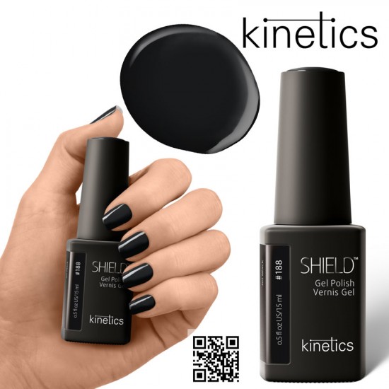 Kinetics Shield Gel Polish 15ml Jet Black #188 Kinetics Shield Gel Polish 15ml Jet Black #188