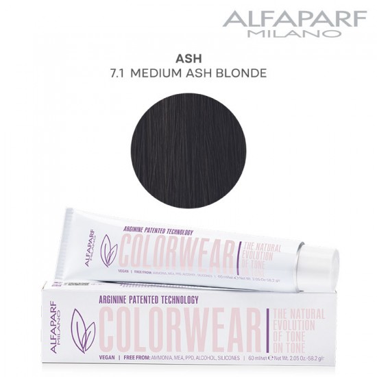 AlfaParf Color Wear matu krāsa Ash 7.1 Medium Ash Blonde 60ml AlfaParf Color Wear matu krāsa Ash 7.1 Medium Ash Blonde 60ml