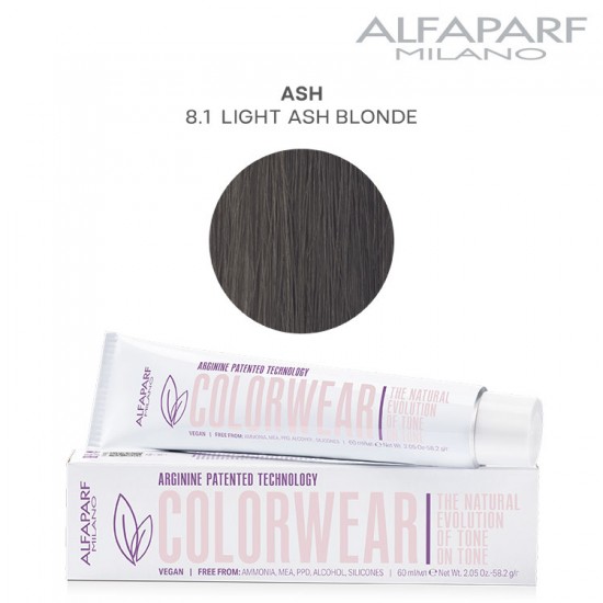 AlfaParf Color Wear matu krāsa Ash 8.1 Light Ash Blonde 60ml AlfaParf Color Wear matu krāsa Ash 8.1 Light Ash Blonde 60ml