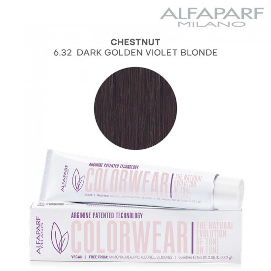 AlfaParf Color Wear matu krāsa Chestnut 6.32 Dark Golden Violet Blonde 60ml AlfaParf Color Wear matu krāsa Chestnut 6.32 Dark Golden Violet Blonde 60ml
