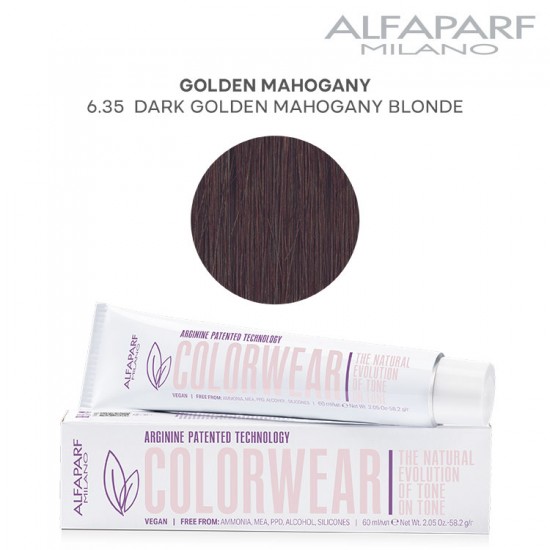 AlfaParf Color Wear matu krāsa Golden Mahogany 6.35 Dark Golden Mahogany Blonde 60ml AlfaParf Color Wear matu krāsa Golden Mahogany 6.35 Dark Golden Mahogany Blonde 60ml