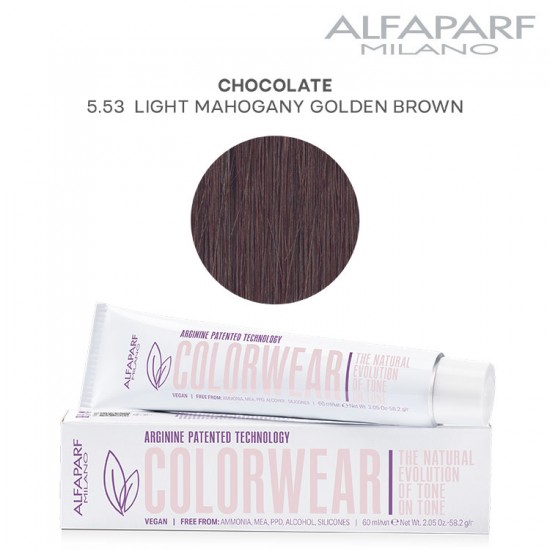 AlfaParf Color Wear matu krāsa Chocolate 5.53 Light Mahogany Golden Brown 60ml AlfaParf Color Wear matu krāsa Chocolate 5.53 Light Mahogany Golden Brown 60ml