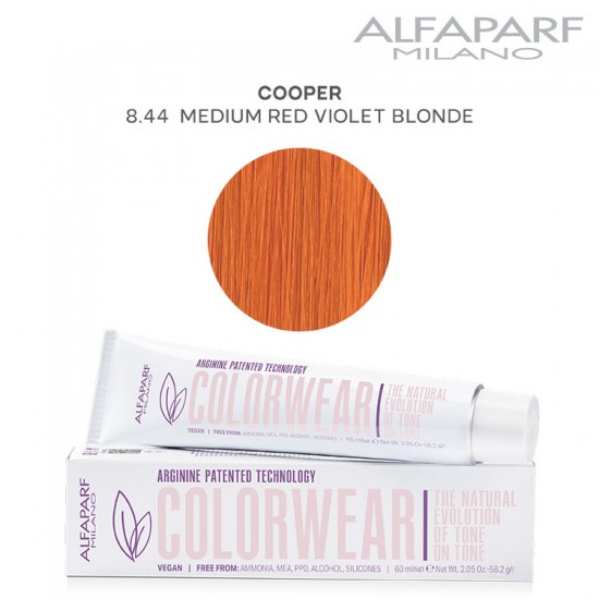 AlfaParf Color Wear matu krāsa Cooper 8.44 Medium Red Violet Blonde 60ml AlfaParf Color Wear matu krāsa Cooper 8.44 Medium Red Violet Blonde 60ml