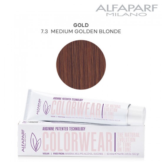 AlfaParf Color Wear matu krāsa Gold 7.3 Medium Golden Blonde 60ml AlfaParf Color Wear matu krāsa Gold 7.3 Medium Golden Blonde 60ml