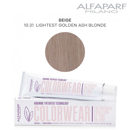 AlfaParf Color Wear matu krāsa Beige 10.31 Lightest Golden Ash Blonde 60ml AlfaParf Color Wear matu krāsa Beige 10.31 Lightest Golden Ash Blonde 60ml