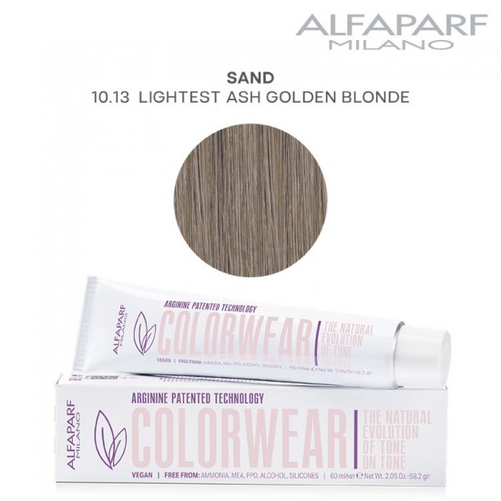 AlfaParf Color Wear matu krāsa Sand 10.13 Lightest Ash Golden Blonde 60ml AlfaParf Color Wear matu krāsa Sand 10.13 Lightest Ash Golden Blonde 60ml