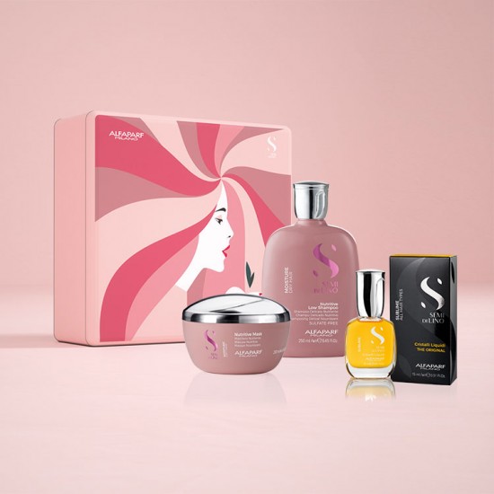 AlfaParf Semi Di Lino Moisture dāvanu komplekts sausiem matiem