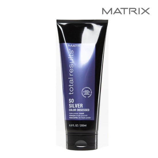 Matrix Total Results So Silver trīskāršas iedarbības tonējoša matu maska 200ml Matrix Total Results So Silver trīskāršas iedarbības tonējoša matu maska 200ml