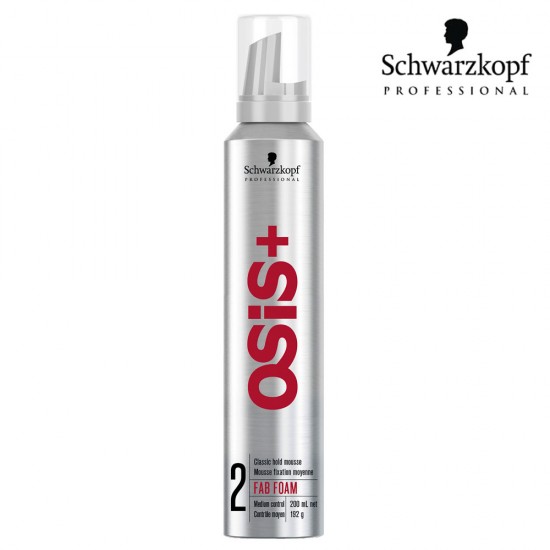 Schwarzkopf Pro Osis+ Fab Foam vidējas fiksācijas matu putas 200ml Schwarzkopf Pro Osis+ Fab Foam vidējas fiksācijas matu putas 200ml