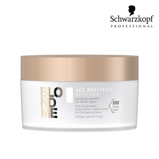 Schwarzkopf Pro BlondMe All Blondes Detox attīroša maska blondiem matiem 200ml Schwarzkopf Pro BlondMe All Blondes Detox attīroša maska blondiem matiem 200ml