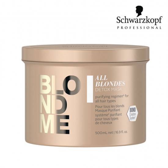 Schwarzkopf Pro BlondMe All Blondes Detox attīroša maska blondiem matiem 500ml Schwarzkopf Pro BlondMe All Blondes Detox attīroša maska blondiem matiem 500ml