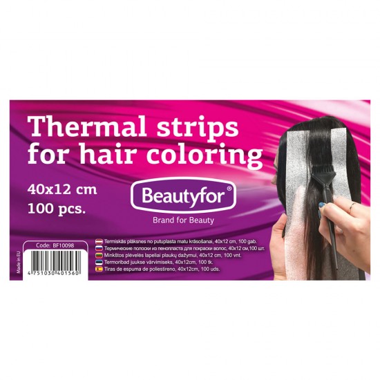 Thermal strips made of foam for hair coloring 40x12cm 100pcs Thermal strips made of foam for hair coloring 40x12cm 100pcs