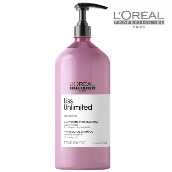 Loreal Serie Expert Liss Unlimited matu nogludinošs šampūns 1,5L Loreal Serie Expert Liss Unlimited matu nogludinošs šampūns 1,5L