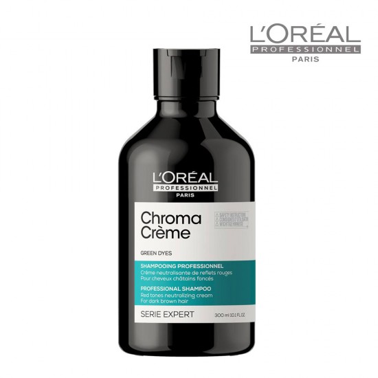 Loreal Serie Expert Chroma Creme zaļš šampūns neitralizē sarkanus apakštoņus 300ml