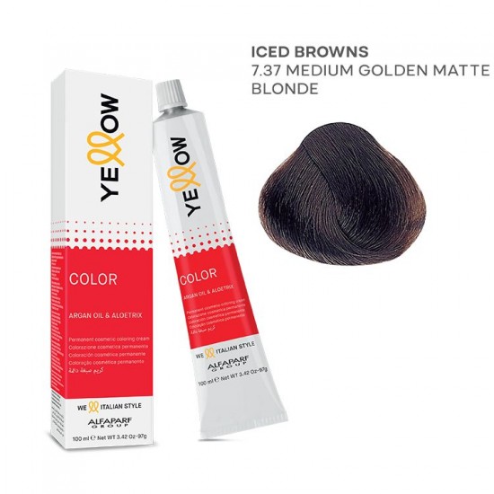 Yellow Color permanentā matu krēmkrāsa 100ml Nr.7.37