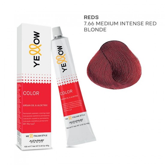 Yellow Color permanentā matu krēmkrāsa 100ml Nr.7.66
