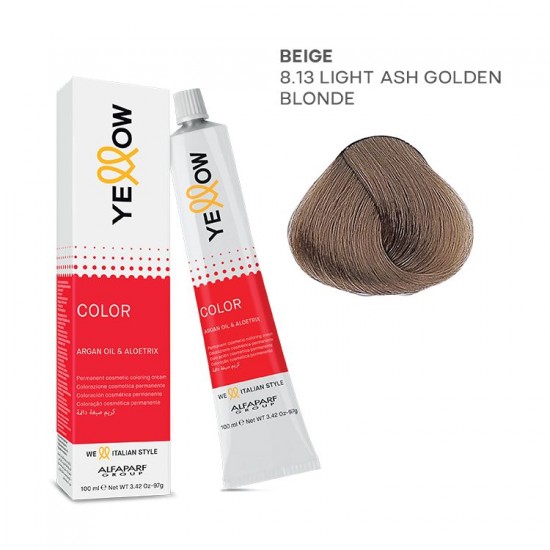 Yellow Color permanentā matu krēmkrāsa 100ml Nr.8.13 Yellow Color permanentā matu krēmkrāsa 100ml Nr.8.13