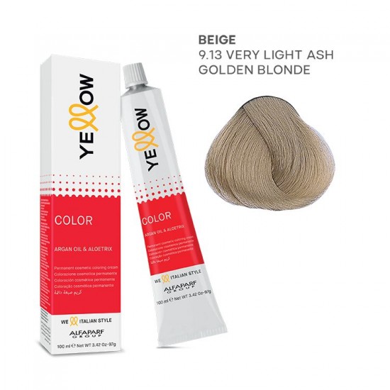 Yellow Color permanentā matu krēmkrāsa 100ml Nr.9.13 Yellow Color permanentā matu krēmkrāsa 100ml Nr.9.13