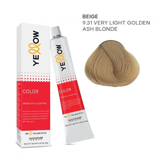 Yellow Color permanentā matu krēmkrāsa 100ml Nr.9.31 Yellow Color permanentā matu krēmkrāsa 100ml Nr.9.31