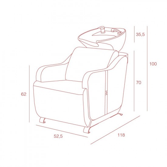 Hair washing sink and chair REX Hair washing sink and chair REX