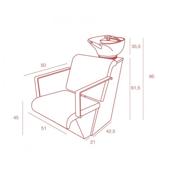 Hair washing sink and chair DREN Hair washing sink and chair DREN