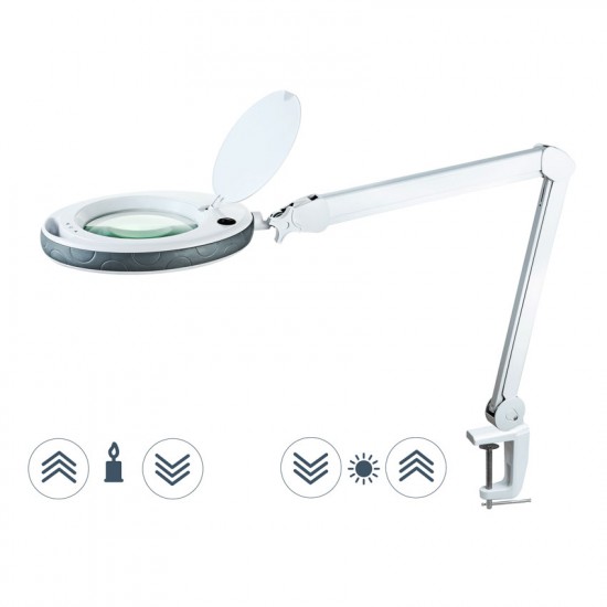 LED lampa ar lupu un auksta/silta gaismas LED lampa ar lupu un auksta/silta gaismas