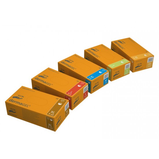 Latex Gloves Dermagel Powder-free S 100pcs. Latex Gloves Dermagel Powder-free S 100pcs.