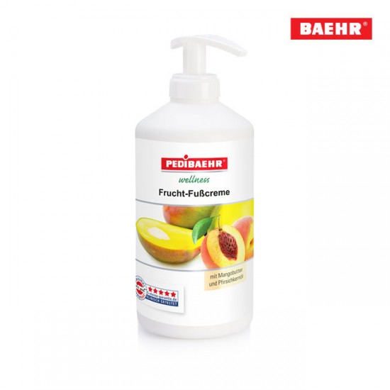 Pedibaehr Frucht-Fußcreme krēms kājām ar mango-persiku 500ml ar dozatoru Pedibaehr Frucht-Fußcreme krēms kājām ar mango-persiku 500ml ar dozatoru