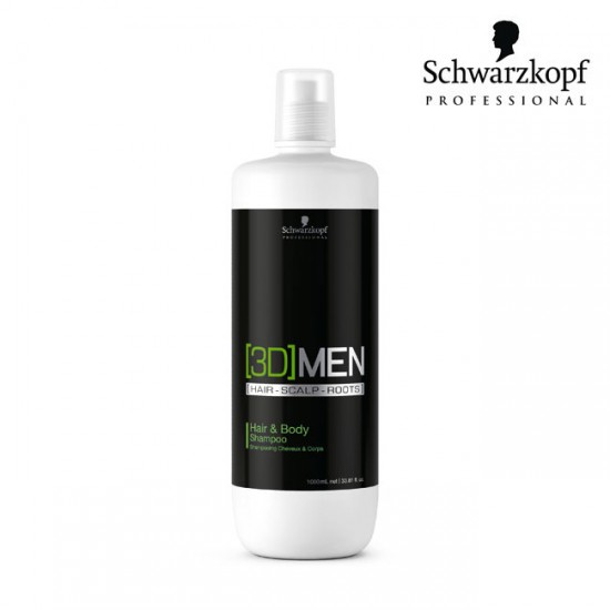 Schwarzkopf Pro 3D Men Hair&Body šampūns matiem un ķermenim 1L
