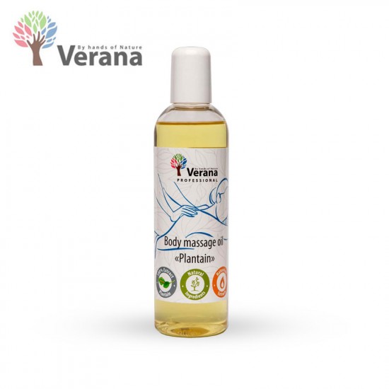 Verana Plantain Ceļmallapa masāžas eļļa ķermenim 250ml Verana Plantain Ceļmallapa masāžas eļļa ķermenim 250ml