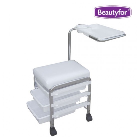 Manikīra pedikīra ratiņi balti CH-5005 Manikīra pedikīra ratiņi balti CH-5005