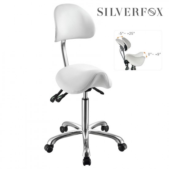 Silver Fox seglu formas meistera krēsls ar izliektu atzveltni 1025A balts Silver Fox seglu formas meistera krēsls ar izliektu atzveltni 1025A balts