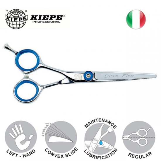Kiepe Blue Fire 221 kreiles frizieru šķēres 5.5 Kiepe Blue Fire 221 kreiles frizieru šķēres 5.5