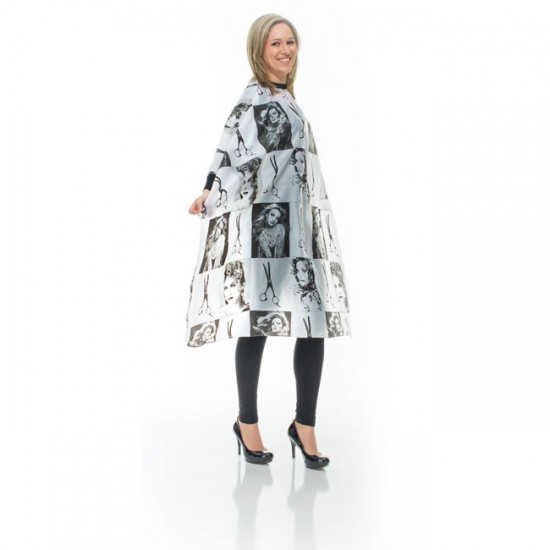 Peignoir for Hairdressing, Black&White, 125*68cm Peignoir for Hairdressing, Black&White, 125*68cm