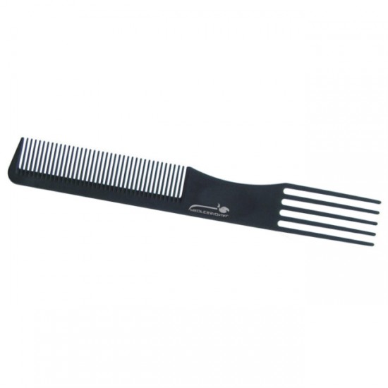 Melna ķemme ar dakšiņu 19cm