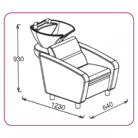 Hair washing sink and chair 556 brown Hair washing sink and chair 556 brown