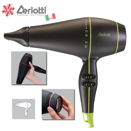 Ceriotti Hair Dryer Line Up 4500 2500W Black/Green Ceriotti Hair Dryer Line Up 4500 2500W Black/Green
