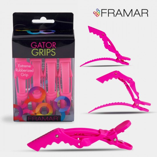 Framar Rubberized Jaw Clips 4 Pink Framar Rubberized Jaw Clips 4 Pink