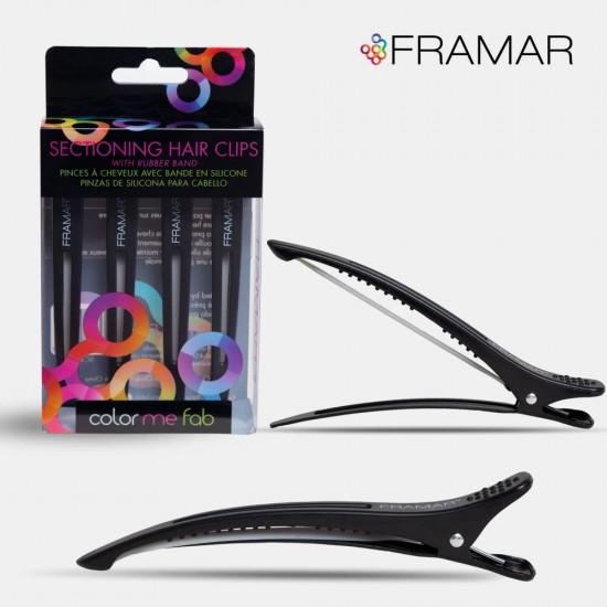 Framar Sectioning Hair 4 Black Clips Framar Sectioning Hair 4 Black Clips