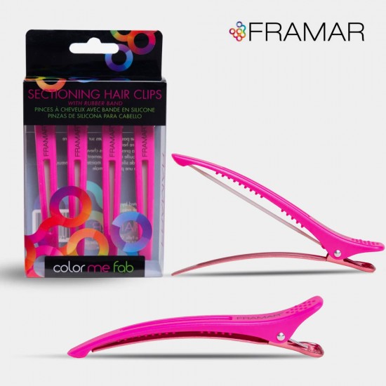 Framar Sectioning Hair 4 Pink Clips Framar Sectioning Hair 4 Pink Clips