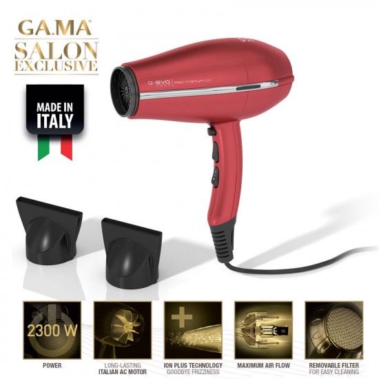 Gama G-Evo 4500 Ion Plus Hair dryer 2300W dark red Gama G-Evo 4500 Ion Plus Hair dryer 2300W dark red