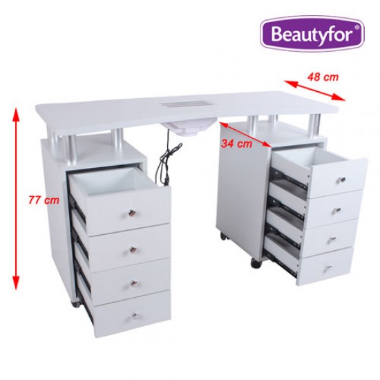 Manikīra galds Beautyfor ar putekļu nosūcēju Manikīra galds Beautyfor ar putekļu nosūcēju