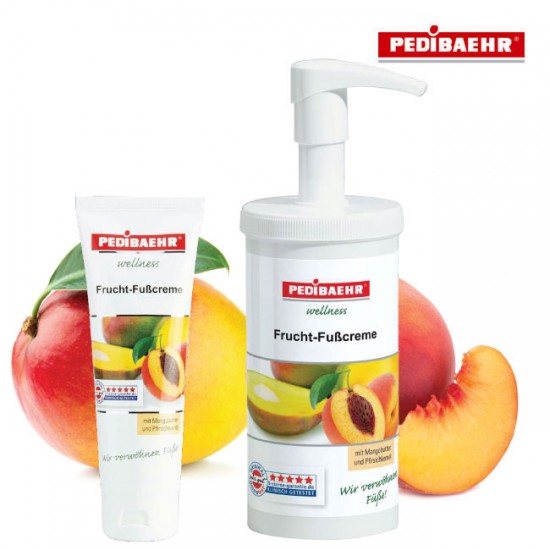 Pedibaehr Wellness Frucht-Fußcreme krēms kājām ar mango-persiku 125ml Pedibaehr Wellness Frucht-Fußcreme krēms kājām ar mango-persiku 125ml